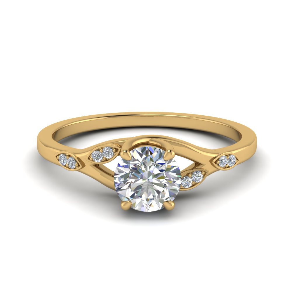 nature inspired diamond engagement ring in FD8603ROR NL YG